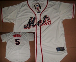 New York Mets #5 Wright Star White Jersey