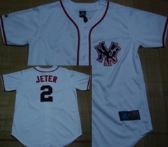 New York Yankees #2 Jeter Star White Jersey