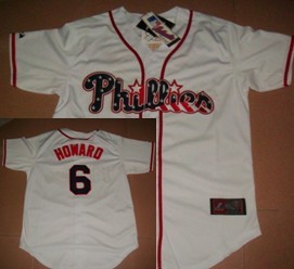 Philadelphia Phillies #6 Howard Star White Jersey