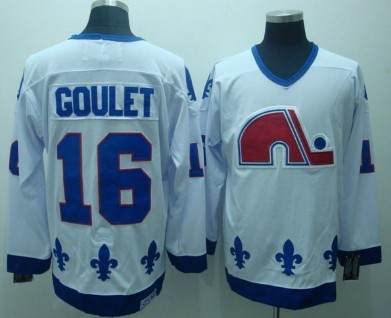 Quebec Nordiques #16 Goulet White CCM Throwback Jersey