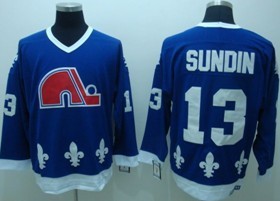 NHL Quebec Nordiques #13 SUNDIN Navy Blue Jersey