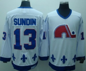 Quebec Nordiques #13 SUNDIN White CCM Throwback Jersey