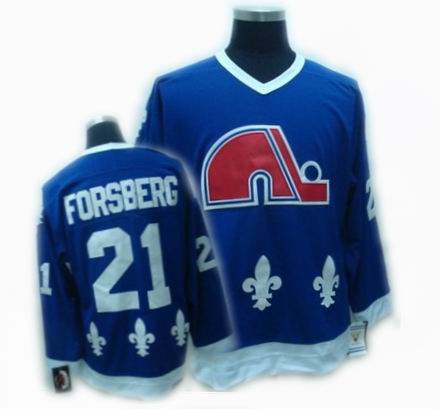 NHL Quebec Nordiques #21 FORSBERG Navy Blue Jersey