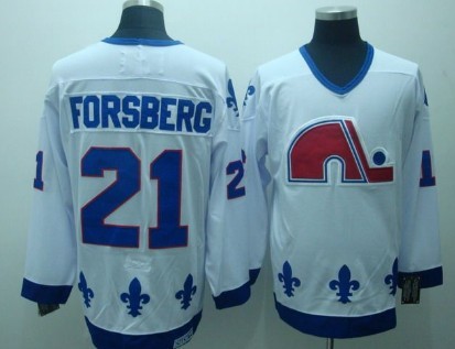 Quebec Nordiques #21 Forsberg White CCM Throwback Jersey