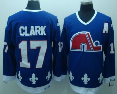 Quebec Nordiques #17 Clark Blue CCM Throwback Jersey