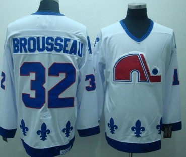Quebec Nordiques #32 Brousseau White CCM Throwback Jersey