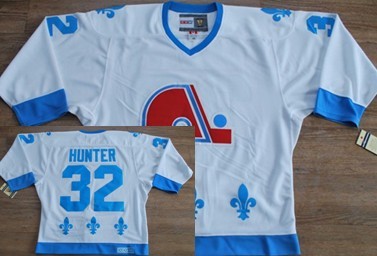 Quebec Nordiques #32 Brousseau White With Light Blue Throwback Jersey