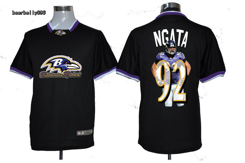 Nike NFL Baltimore Ravens Team All-Star Fashion #92 Ngata Black Jerseys
