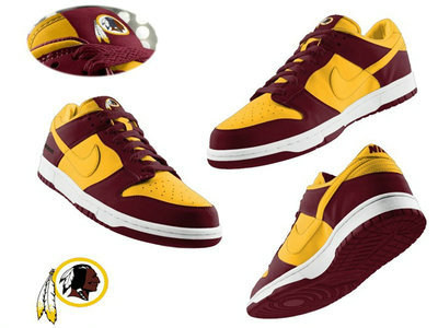 Nike Washington Redskins Yellow With Red Nfl Dunk Shoes