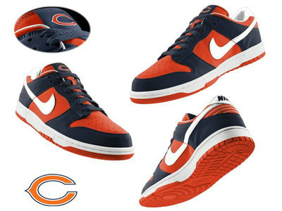 Nike Chicago Bears White With Blue Nfl Dunk Shoes