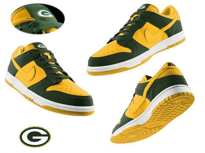 Nike Green Bay Packers Yellow With Green Nfl Dunk Shoes
