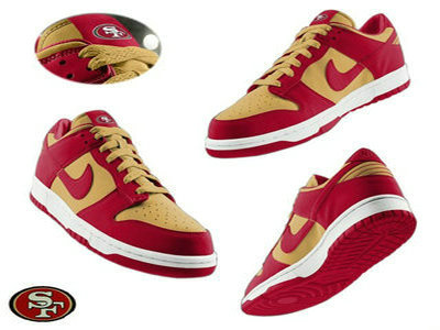 Nike San Francisco 49ers Red With Yellow Nfl Dunk Shoes