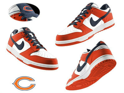 Nike Chicago Bears White With Red Nfl Dunk Shoes