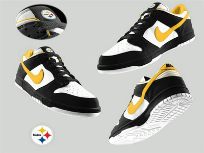 Nike Pittsburgh Steelers White With Black Nfl Dunk Shoes