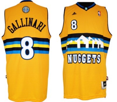 Denver Nuggets #8 Danilo Gallinari Revolution 30 Swingman Yellow Jersey