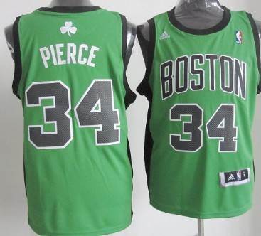 Boston Celtics #34 Paul Pierce Revolution 30 Swingman Green With Black Jersey