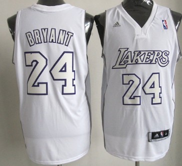 Los Angeles Lakers #24 Kobe Bryant Revolution 30 Swingman White Big Color Jersey