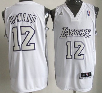 Los Angeles Lakers #12 Dwight Howard Revolution 30 Swingman White Big ColorJersey