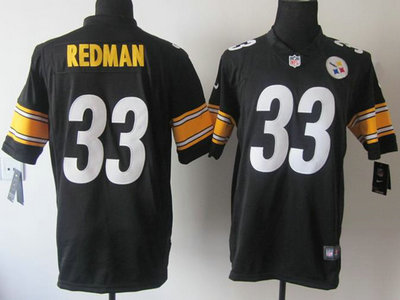 Nike Pittsburgh Steelers 33 Isaac Redman Black Game Jersey