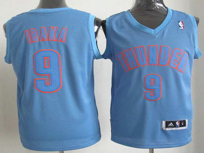 Oklahoma City Thunder 9 Serge Ibaka Blue Revolution 30 Swingman Christmas Style Jerseys