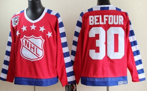NHL 1992 All-Star #30 Ed Belfour Red Throwback CCM 75TH Jersey