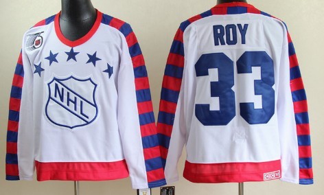 NHL 1992 All-Star #33 Patrick Roy White Throwback CCM 75TH Jersey