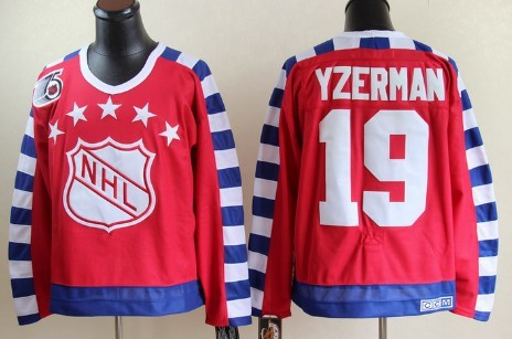 NHL 1992 All-Star #19 Steve Yzerman Red Throwback CCM 75TH Jersey