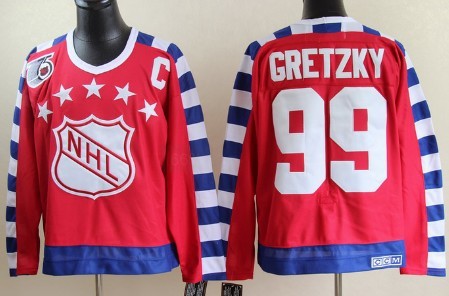 NHL 1992 All-Star #99 Wayne Gretzky Red Throwback CCM 75TH Jersey