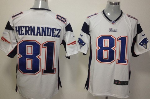 Nike New England Patriots #81 Aaron Hernandez White Game Jersey