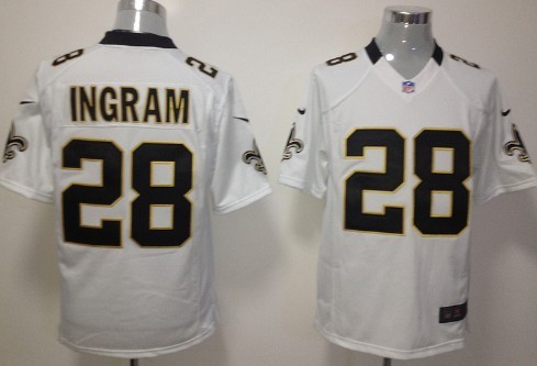 Nike New Orleans Saints #28 Mark Ingram White Game Jersey