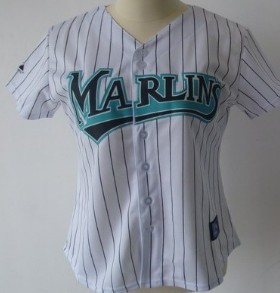 Florida Marlins Blank White Womens Jersey