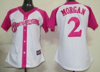 Milwaukee Brewers #2 Nyjer Morgan 2012 Fashion Womens by Majestic Athletic Jersey