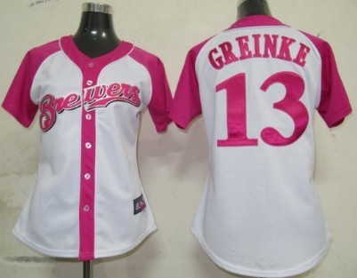 Milwaukee Brewers #13 Zack Greinke 2012 Fashion Womens by Majestic Athletic Jersey