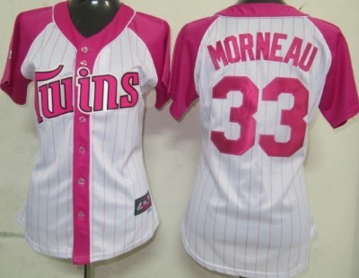 Minnesota Twins #33 Justin Morneau 2012 Fashion Womens by Majestic Athletic Jersey