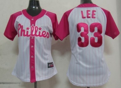 Philadelphia Phillies #33 Cliff Lee 2012 Fashion Womens by Majestic Athletic Jersey