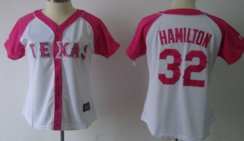 Texas Rangers #32 Josh Hamilton 2012 Fashion Womens by Majestic Athletic Jersey