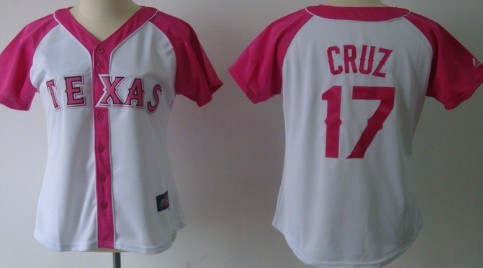 Texas Rangers #17 Nelson Cruz 2012 Fashion Womens by Majestic Athletic Jersey