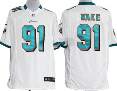 Nike NFL Miami Dolphins #91 Cameron Wake White Game Jersey
