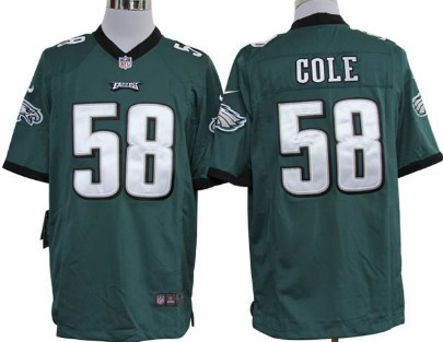 Nike Philadelphia Eagles #58 Trent Cole Dark Green Game Jersey