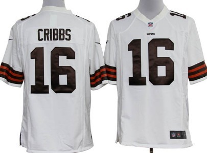 Nike Cleveland Browns #16 Joshua Cribbs White Game Jersey