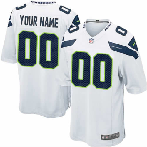 Nike Seattle Seahawks Customized Game White NFL Jersey