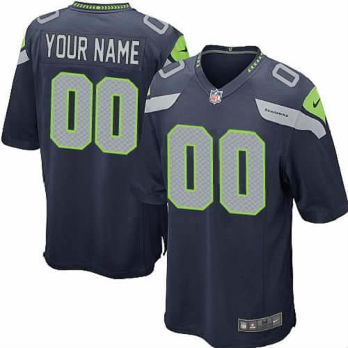 Nike Seattle Seahawks Customized Game Blue NFL Jersey