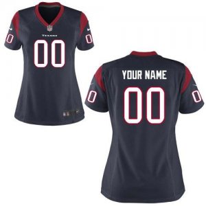 Nike NFL Houston Texans Women Customized Game Team Color Navy Blue Jersey