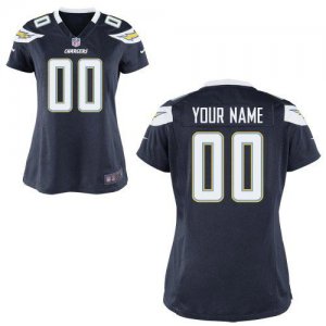 Nike NFL San Diego Chargers Women Customized Game Team Color Navy Blue Jersey