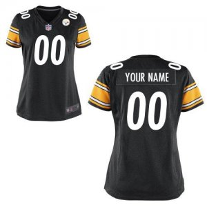 Nike NFL Pittsburgh Steelers Women Customized Game Team Color Black Jersey