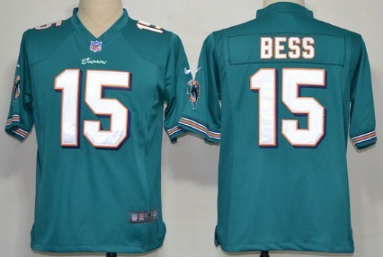 Nike NFL Miami Dolphins #15 Davone Bess Green Game Jersey