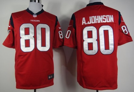 Nike Houston Texans #80 Andre Johnson Red Game Jersey