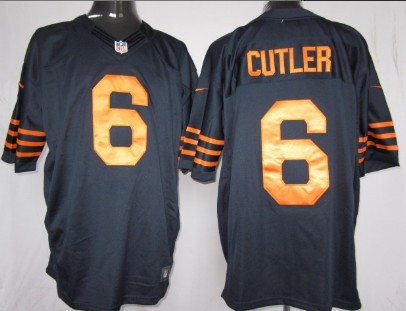 Nike Chicago Bears #6 Jay Cutler Blue With Orange Game Jersey