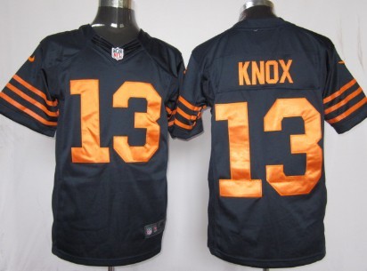 Nike Chicago Bears #13 Johnny Knox Blue With Orange Game Jersey