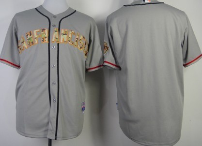 Kids San Francisco Giants Customized Gray With Camo Jersey